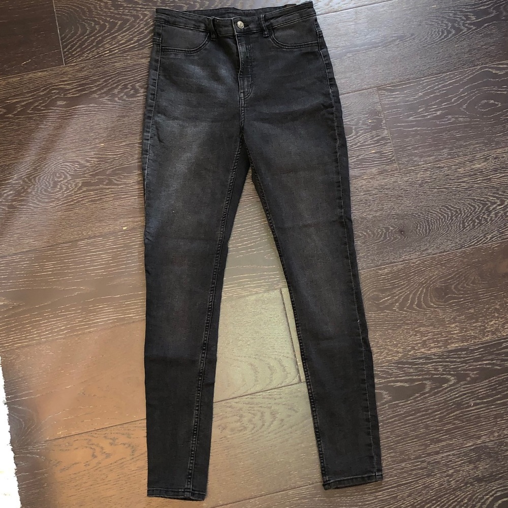 H&M highrise black washed jeans